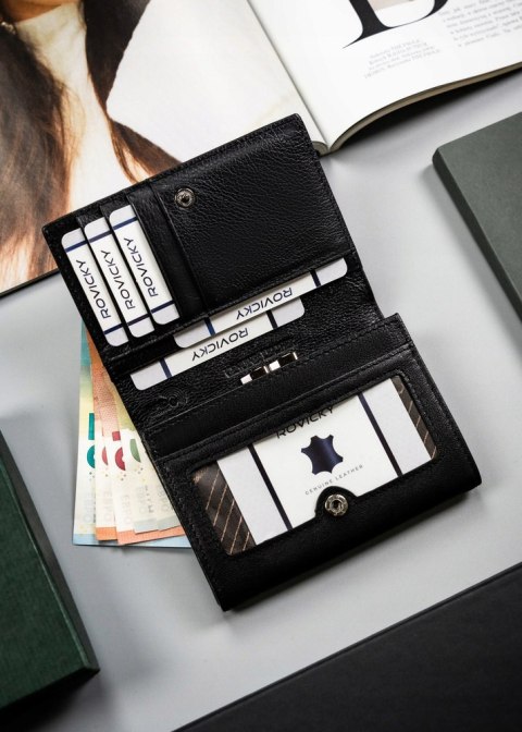 Skórzany, klasyczny portfel damski na zatrzask Lumarko!