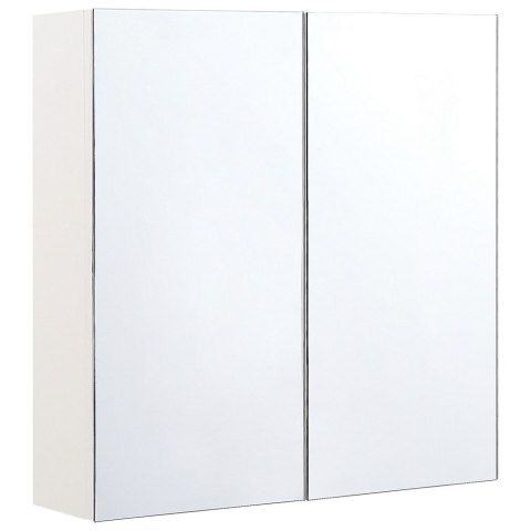 Szafka łazienkowa wisząca z lustrem 60 x 60 cm biała NAVARRA Lumarko!