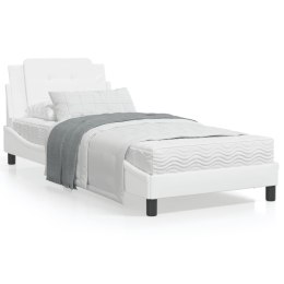 VidaXL Rama łóżka z zagłówkiem, biała, 80x200 cm, sztuczna skóra