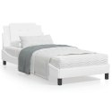 VidaXL Rama łóżka z zagłówkiem, biała, 90x200 cm, sztuczna skóra
