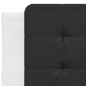 VidaXL Rama łóżka z zagłówkiem, biało-czarna, 90x190 cm, ekoskóra