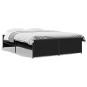 Rama łóżka, czarna, 120x190 cm, materiał drewnopochodny i metal Lumarko!