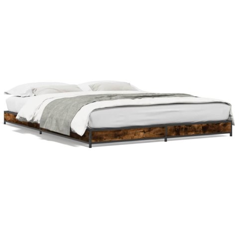 VidaXL Rama łóżka, przydymiony dąb, 120x200 cm