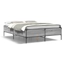 VidaXL Rama łóżka, szary dąb sonoma, 140x200cm materiał drewnopochodny
