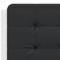 VidaXL Rama łóżka z zagłówkiem, biało-czarna, 120x200 cm, ekoskóra