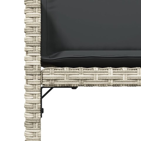 VidaXL Krzesła ogrodowe z poduszkami, 4 szt., jasnoszare, polirattan