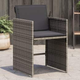 VidaXL Krzesła ogrodowe z poduszkami, 4 szt., szare, polirattan