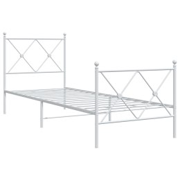 Metalowa rama łóżka z wezgłowiem i zanóżkiem, biała, 80x200 cm Lumarko!
