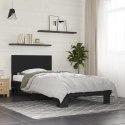 VidaXL Rama łóżka, czarna, 100x200 cm, materiał drewnopochodny i metal