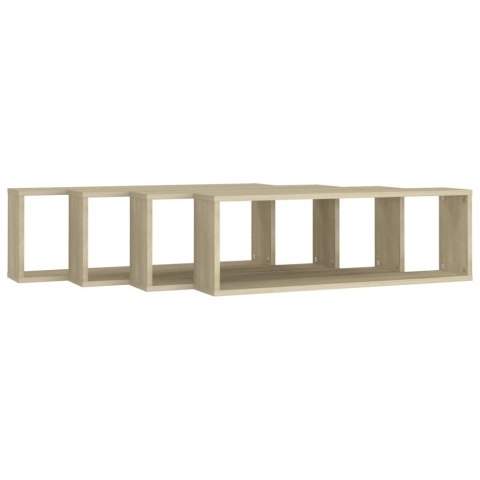 VidaXL Półki ścienne kostki, 4 szt., dąb sonoma, 80x15x26,5 cm, płyta