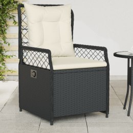 VidaXL Rozkładane fotele ogrodowe, 2 szt., czarne, polirattan