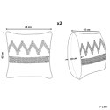 2 bawełniane poduszki dekoracyjne geometryczny wzór 45 x 45 cm beżowo-niebieskie EYTELIA Lumarko!