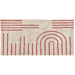 Dywan bawełniany 80 x 150 cm beżowo-czerwony TIRUPATI
