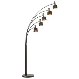 Lampa podłogowa regulowana metalowa czarna ANBESA