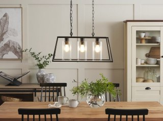 Lampa wisząca 3-punktowa metalowa czarna MUGER