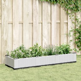 Donica ogrodowa na kołkach, biała, 125x40x28,5 cm, PP Lumarko!
