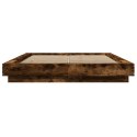 VidaXL Rama łóżka, przydymiony dąb, 120x200cm, materiał drewnopochodny