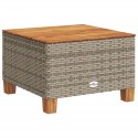 VidaXL Stolik ogrodowy, szary, 55x55x36 cm rattan PE i drewno akacjowe