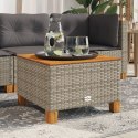 VidaXL Stolik ogrodowy, szary, 55x55x36 cm rattan PE i drewno akacjowe