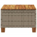 Stolik ogrodowy, szary, 55x55x36 cm rattan PE i drewno akacjowe Lumarko!