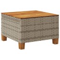 Stolik ogrodowy, szary, 55x55x36 cm rattan PE i drewno akacjowe Lumarko!