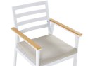 Zestaw 4 krzeseł ogrodowych biały z poduszkami beżowymi CAVOLI Lumarko!