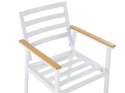 Zestaw 4 krzeseł ogrodowych biały z poduszkami beżowymi CAVOLI Lumarko!