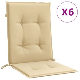 VidaXL Poduszki na krzesła z niskim oparciem, 6 szt., beżowy melanż