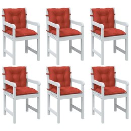 VidaXL Poduszki na krzesła z niskim oparciem, 6 szt., czerwony melanż