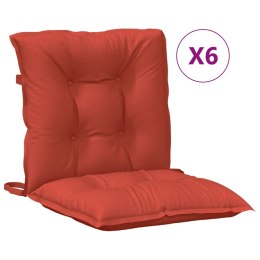 VidaXL Poduszki na krzesła z niskim oparciem, 6 szt., czerwony melanż