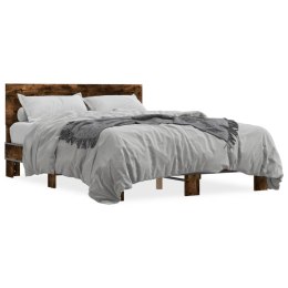 VidaXL Rama łóżka, przydymiony dąb, 120x190 cm