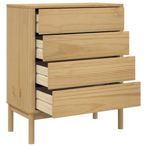 VidaXL Komoda FLORO, woskowy brąz, lite drewno sosnowe