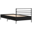 Rama łóżka, czarna, 100x200 cm, materiał drewnopochodny i metal Lumarko!