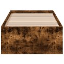 VidaXL Rama łóżka, przydymiony dąb, 90x200 cm, materiał drewnopochodny