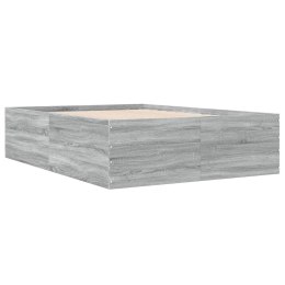 VidaXL Rama łóżka, szary dąb sonoma, 140x200cm materiał drewnopochodny