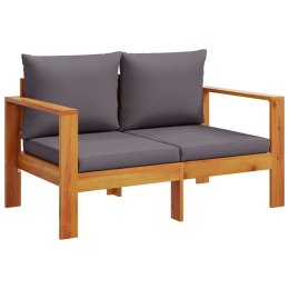 VidaXL Sofa ogrodowa z poduszkami, 2-osobowa, lite drewno akacjowe