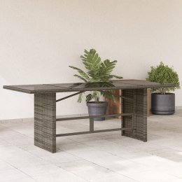 Stół ogrodowy ze szklanym blatem, szary, 190x80x75 cm Lumarko!
