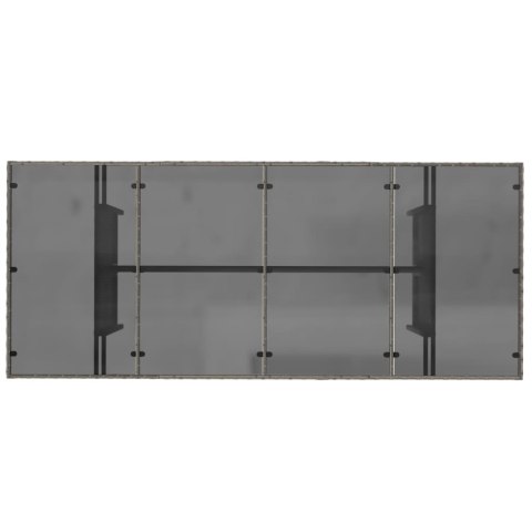 VidaXL Stół ogrodowy ze szklanym blatem, szary, 190x80x75 cm