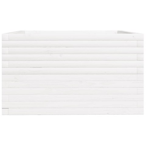 VidaXL Donica ogrodowa, biała, 80x80x49,5 cm, lite drewno sosnowe