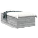VidaXL Rama łóżka, szary dąb sonoma, 90x190cm, materiał drewnopochodny