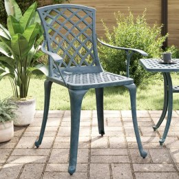 Krzesła ogrodowe 2 szt., zielone, odlewane aluminium Lumarko!