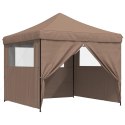 Namiot imprezowy typu pop-up z 4 ściankami, brązowy Lumarko!