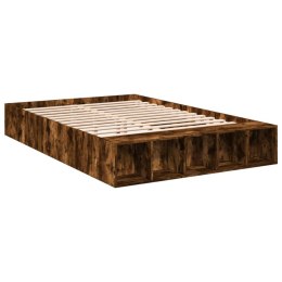 VidaXL Rama łóżka, przydymiony dąb, 150x200cm, materiał drewnopochodny