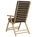 Składane krzesła bistro, 4 szt., ciemnoszare poduszki, bambus Lumarko!