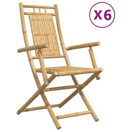 VidaXL Składane krzesła ogrodowe, 6 szt., 53x66x99 cm, bambusowe