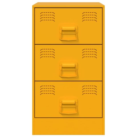 Szafki nocne, 2 szt., musztardowe, 34,5x39x62 cm, stal Lumarko!