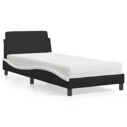 Łóżko z materacem, czarno-białe, 90x200 cm, sztuczna skóra Lumarko!
