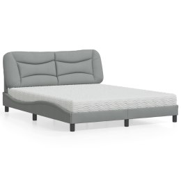 Łóżko z materacem, jasnoszare, 160x200 cm, tkanina Lumarko!