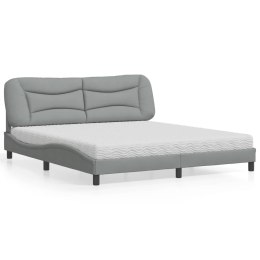 Łóżko z materacem, jasnoszare, 180x200 cm, tkanina Lumarko!
