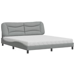Łóżko z materacem, jasnoszare, 180x200 cm, tkanina Lumarko!